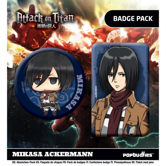 Attack on Titan: Mikasa Ackermann Twin Badge Pack Wholesale