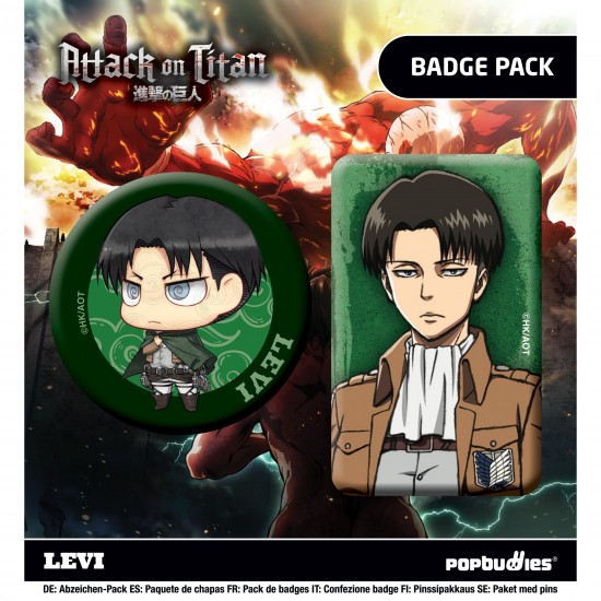 Attack on Titan: Levi Twin Badge Pack Wholesale