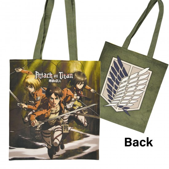 Attack on Titan Tote Bag: Eren, Mikasa & Armin